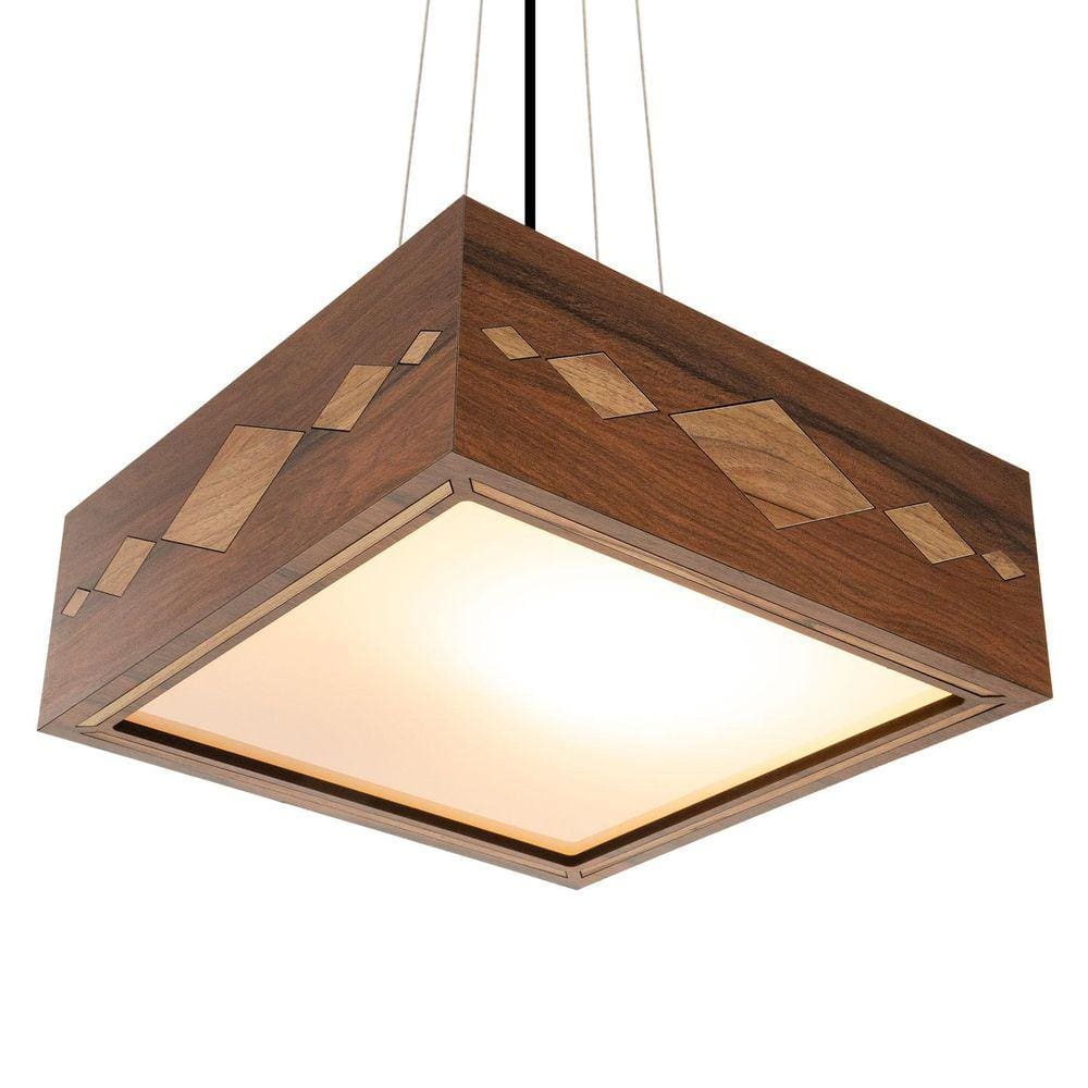 Lustre Decorativo Madeira Pendente Maresias Nog 45Cm