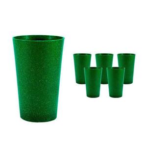 Kit 6 Copos Cancun Fibra Madeira Greencolors Verde 320Ml
