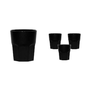 Kit 4 Copos Mini Roma Preto 300Ml Plástico Premium