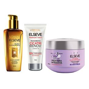 Kit L`OréalÓleo Extraordinário+ Leave-in Cicatri Renov + Máscara Tratamento Hialurônico