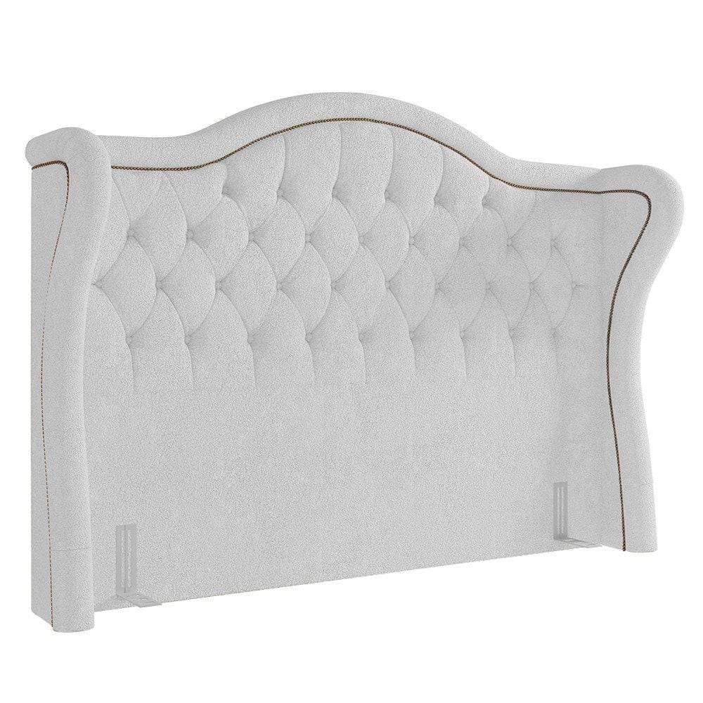 Cabeceira Cama Box Casal Queen 160cm Antibes P02 Boucle Branco - Mpozenato