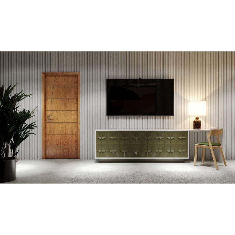 Porta de Madeira 210x92cm Mmc Eucaplac Frisada Elegance Eucatex Teka Milano