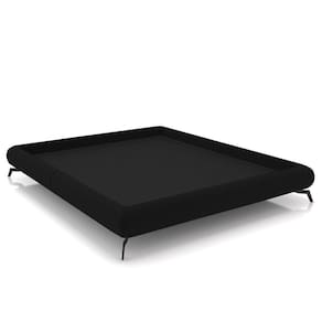 Cama King Base Box 193x203cm Pés de Ferro Cold P02 Veludo Preto - Mpozenato