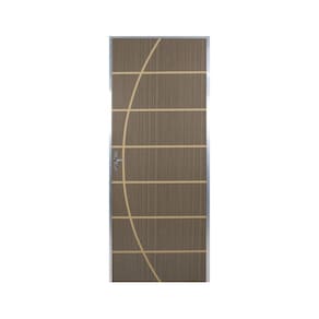 Kit Porta de Madeira Lisa 212x85cm com Batente de Alumínio 3,6cm Ecomadeiral MGM Carvalho Quebec