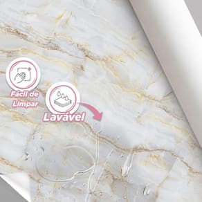 Papel De Parede Painel 3D Mármore Calacata Com Bege 3,5M