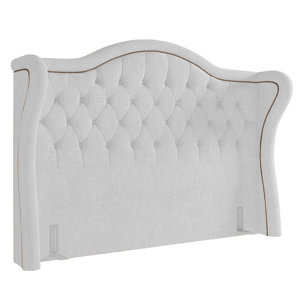 Cabeceira Cama Box Casal King 195cm Antibes P02 Boucle Branco - Mpozenato
