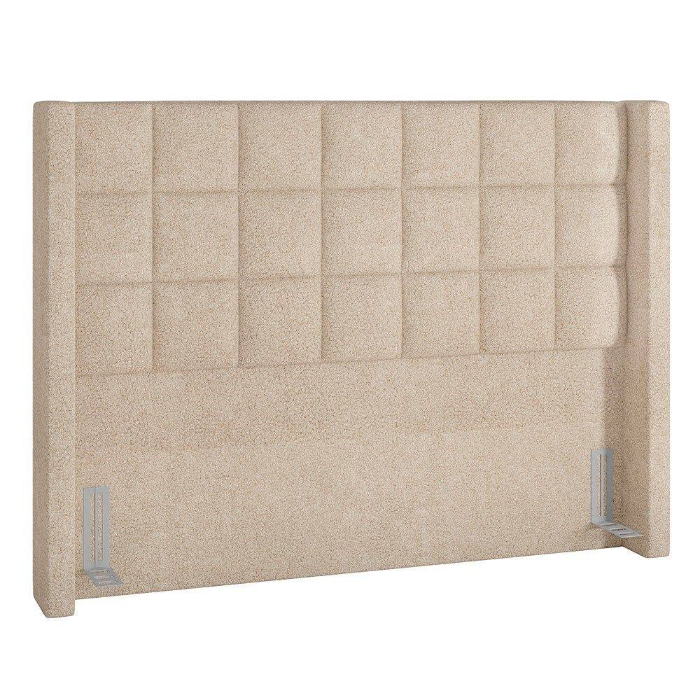 Cabeceira Cama Box Queen 160cm Pisa P02 Bouclé Bege - Mpozenato