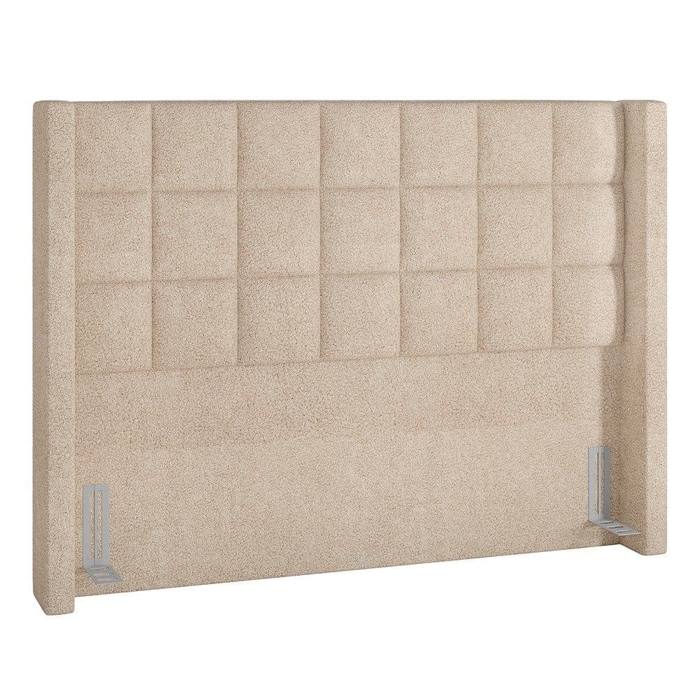 Cabeceira Cama Box Casal 140cm Pisa P02 Bouclé Bege - Mpozenato