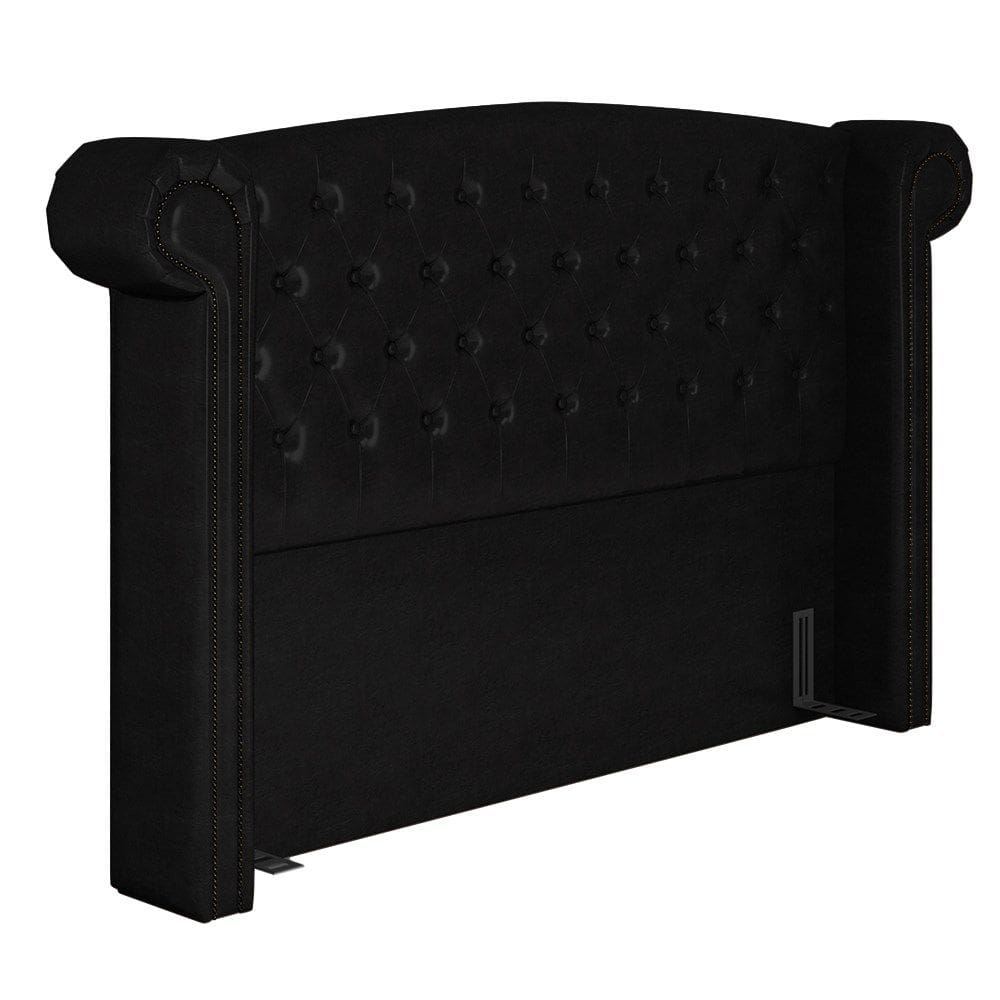 Cabeceira Cama Box Casal 140cm Provença P02 Sintético Preto - Mpozenato