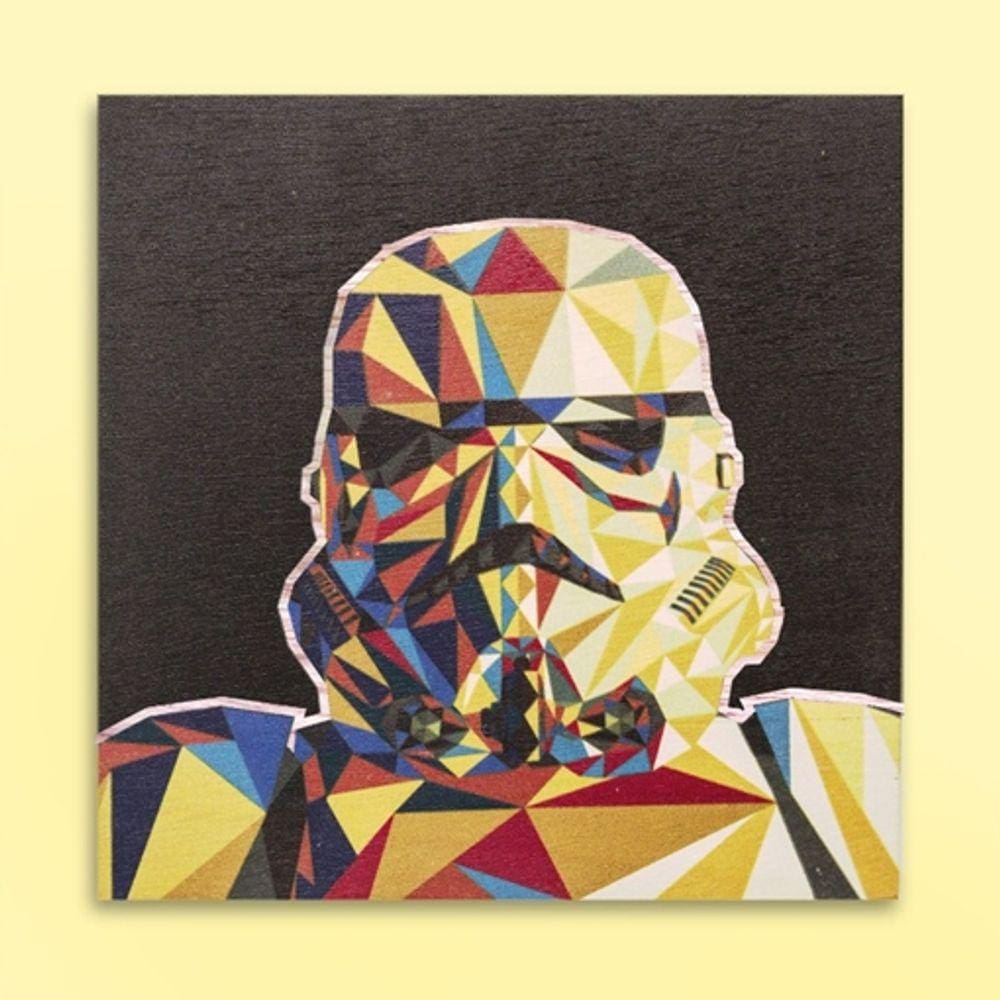 Kit com 4 Quadros Ícone Star Wars Colors