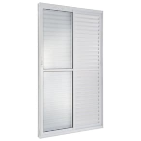 Porta Balcão Veneziana 3 Folhas Móveis Central Topsul 210x150cm Esquadrisul Branco