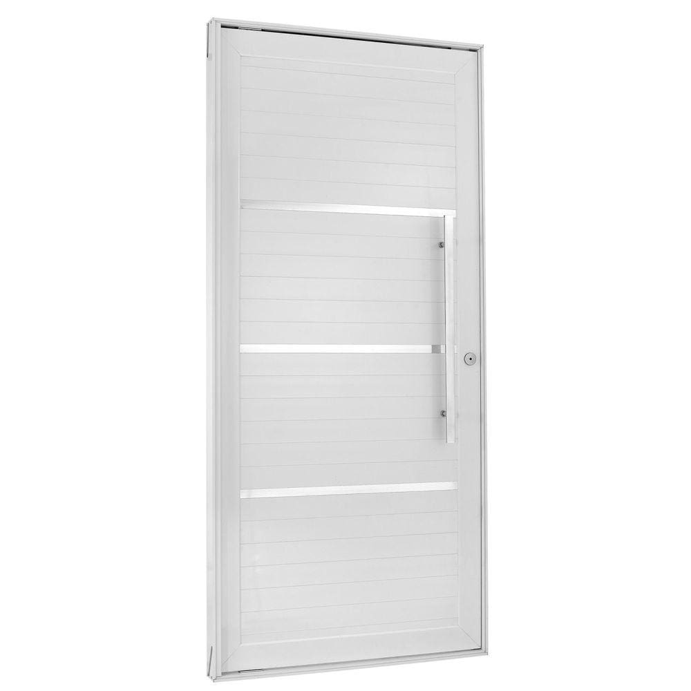 Porta Lambril Pivotante com Puxador e Friso Direita Topsul 220x100cm Esquadrisul Branco