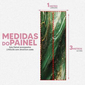 Papel De Parede Painel 3D Mármore Branco Dourado Verde 1M