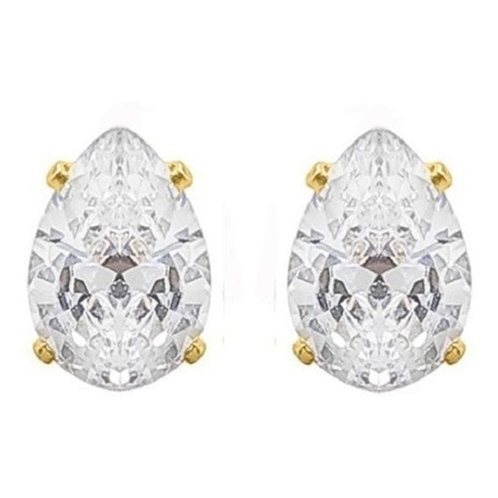 Brinco Noiva Zirconia Festa Brilho 14 Mm - Dourado