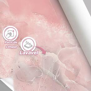 Papel De Parede Painel 3D Mármore Rosa Claro Vinílico 3,5M