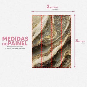 Papel De Parede Painel 3D Mármore Cinza Com Dourado 2M