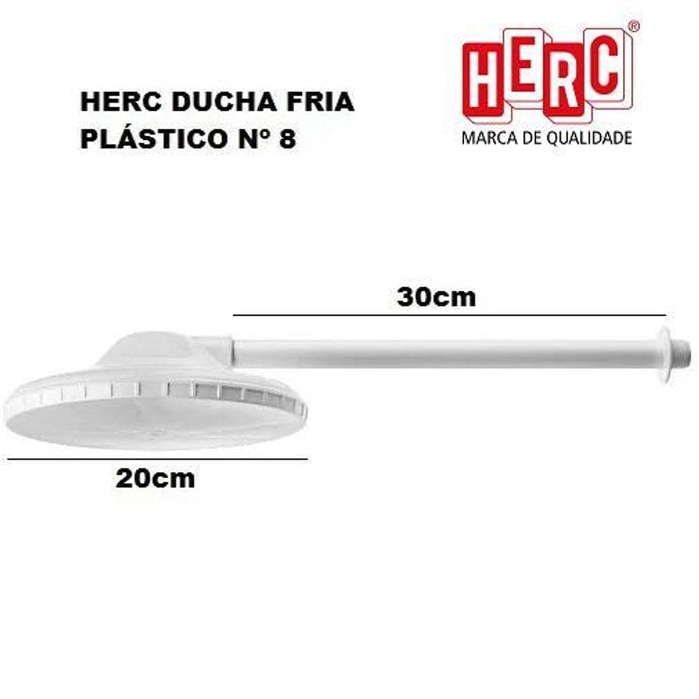 Chuveiro Com Braço Sem Registro Branco Valor Top 1/2 - Herc