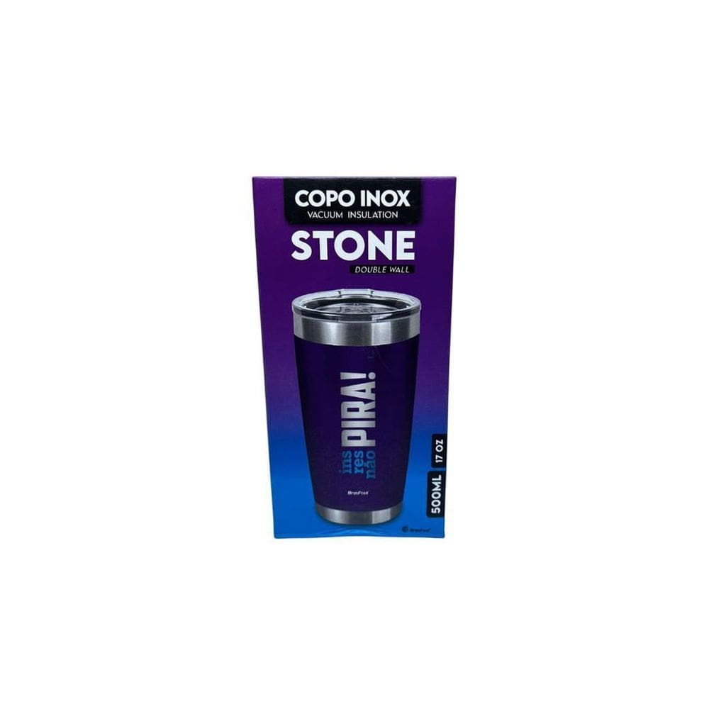 Copo Inox Térmico Stone 500Ml - Inspira, Não Pira, Respira