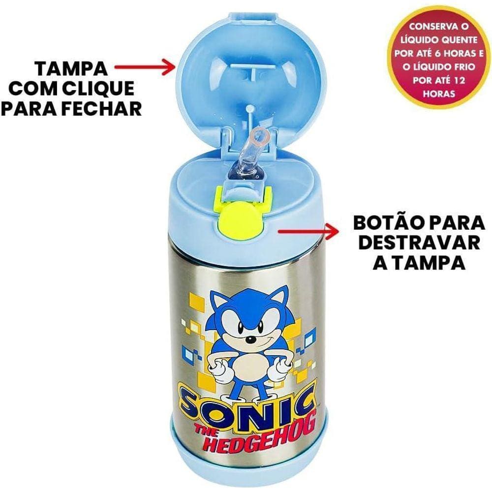 Garrafa Térmica Infantil Sonic Azul 350 Ml