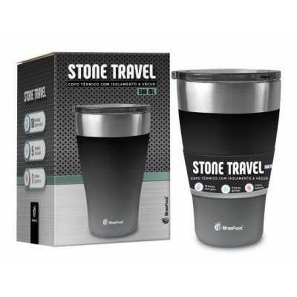 Copo Termico Stone Travel Degrade Preto Brasfoot