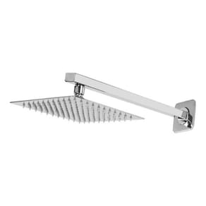Ducha Chuveiro Slim Quadrado Metal 20X20Cm Com Braço 38Cm