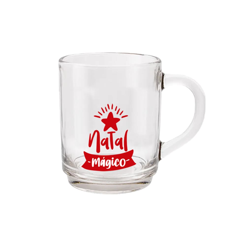 Caneca de Vidro Natal Mágico - Presente
