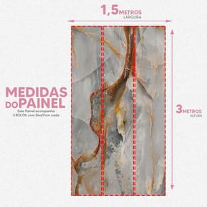 Papel De Parede Painel 3D Mármore Prata Auto Colante 1,5M