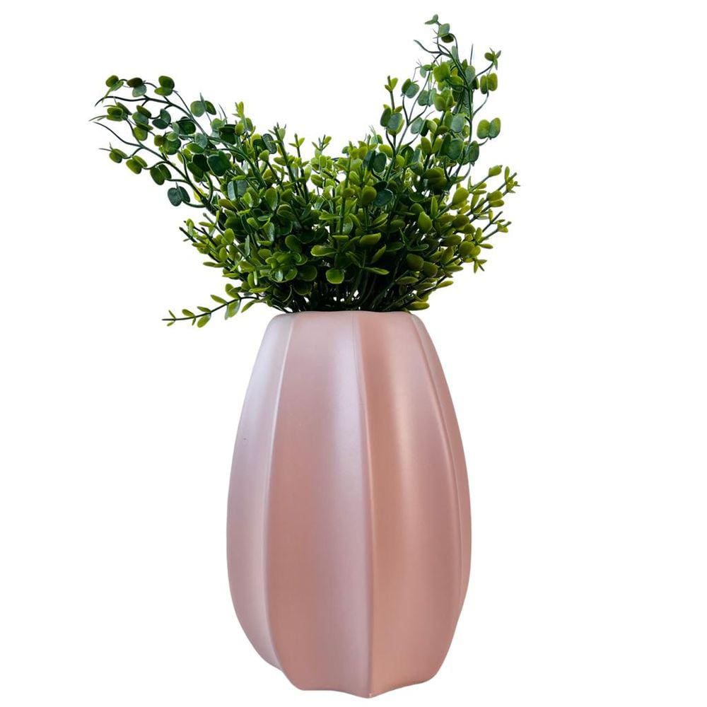 Vaso centro de mesa rosa moderno trabalhado com planta