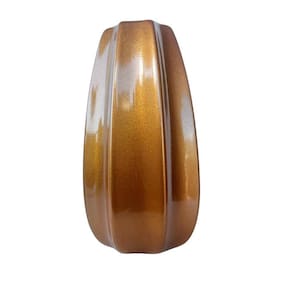 Vaso centro de mesa grande alto relevo moderno dourado