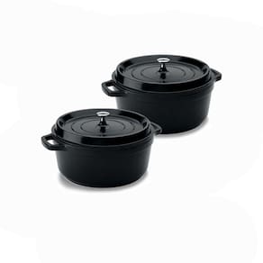 Kit Caçarola Hercules Cerâmica Indução Preto 2,4L + 2,4L