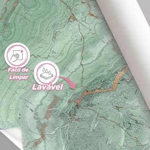 Papel De Parede Painel 3D Mármore Carrara Verde Claro 1M