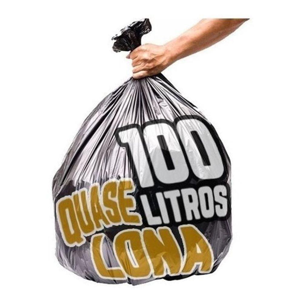 Saco De Lixo 100 Litros 400 Un Preto Quase Lona