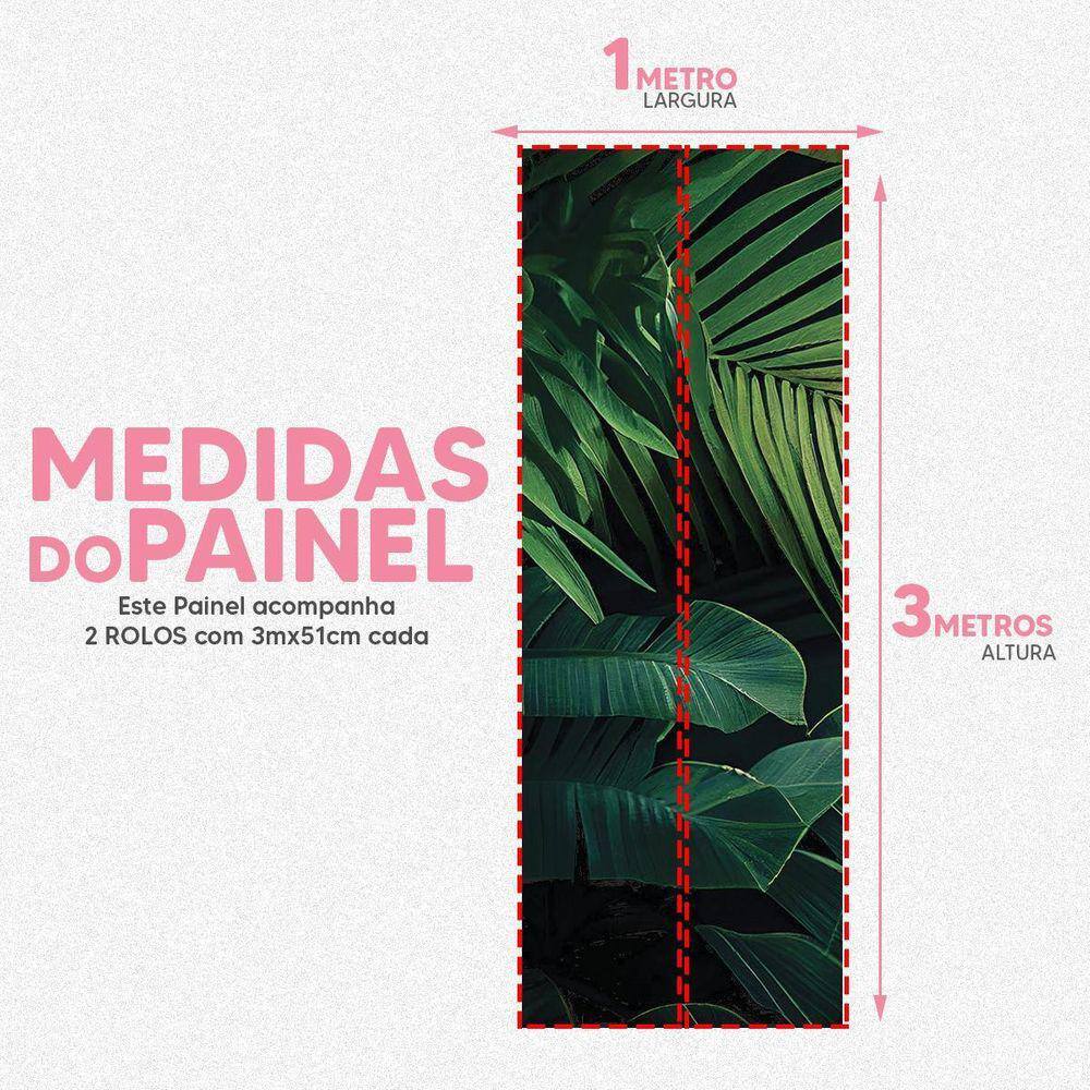 Papel De Parede Painel 3D Folhas Bananeiras Verdes 1M
