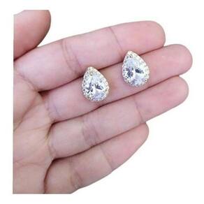 Brinco Noiva Zirconia Gota Debutante - Prateado