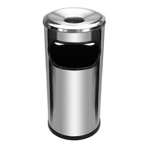 Cinzeiro Lixeira Em Aço Inox Com Aro Em Aluminio 22L Jsn