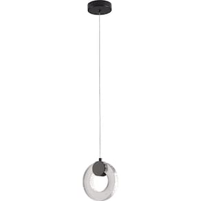 Pendente Cane Metal Preto E Cristal Transp Ø15x15