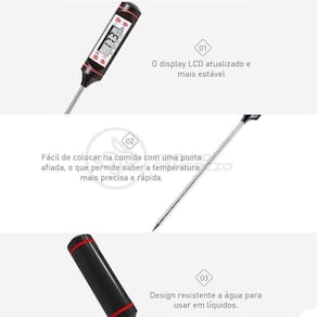 Termômetro Culinário Alimentos E Líquidos -50ºc A +300ºc