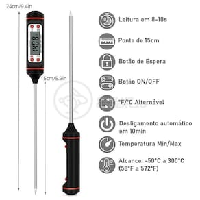 Termômetro Culinário Cozinha Digital -50ºc A +300ºc