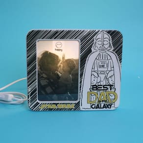 Luminária Porta Retrato 10x15cm Star Wars Best Dad In The Galaxy