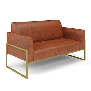 Sofá Namoradeira Base Industrial Alta Dourado Marisa Corano Nozes D03 - D`Rossi