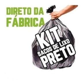 Kit Saco De Lixo 100 Lts Mega + 60 Lts Super Reforçado Preto