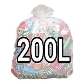 Kit 4 Sacos Lixo Transparente 200L Reforçado 400 Unidades