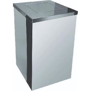 Lixeira Quadrada Em Aço Inox Com Tampa Vai-Vem 50 L