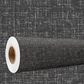 Papel De Parede Efeito Tecido Linho Cinza Escuro Vinil 3M