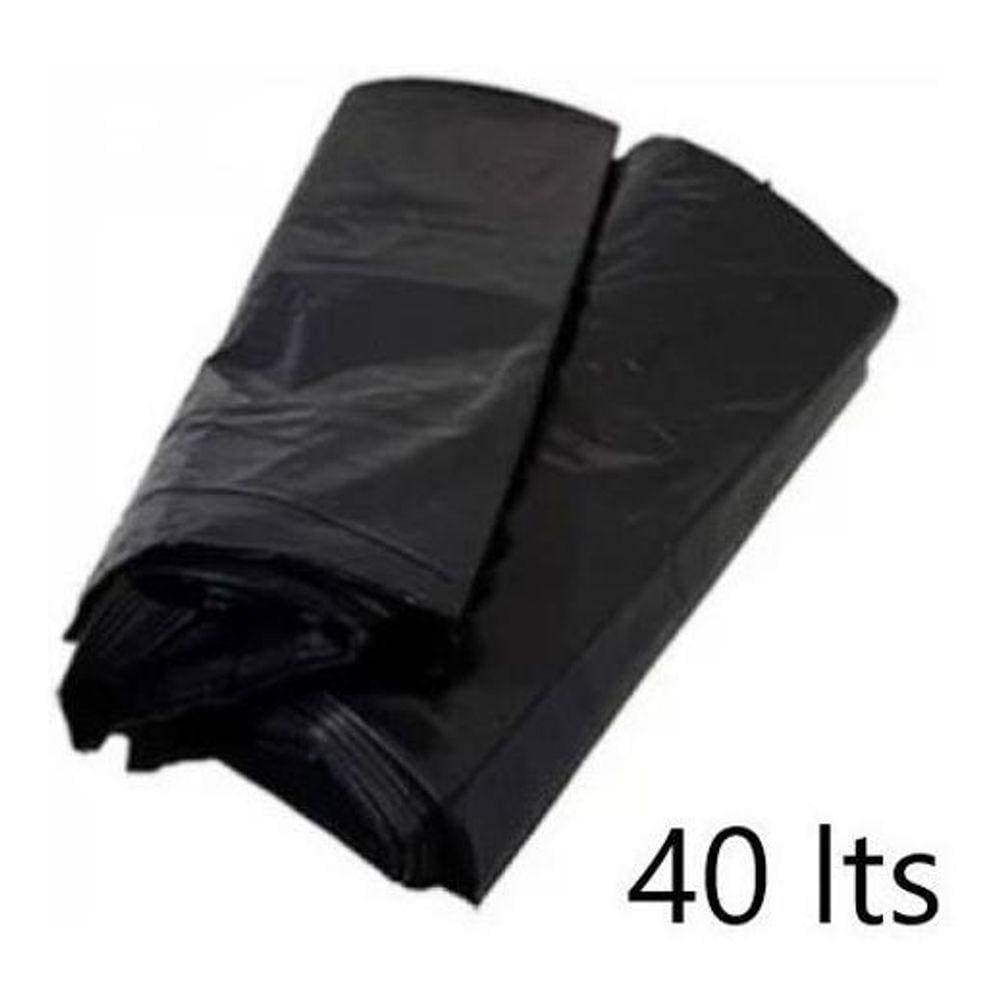 Saco De Lixo Preto Reforçado 40 Litros - Pacote 100 Und.