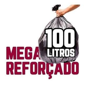 Mega Reforçado Saco De Lixo 100 Litros 100 Un Preto