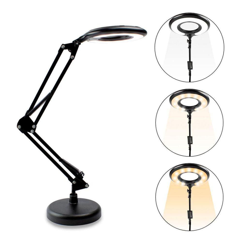 Luminária Articulada Ring Light | Luz Ajustável USB | Preto