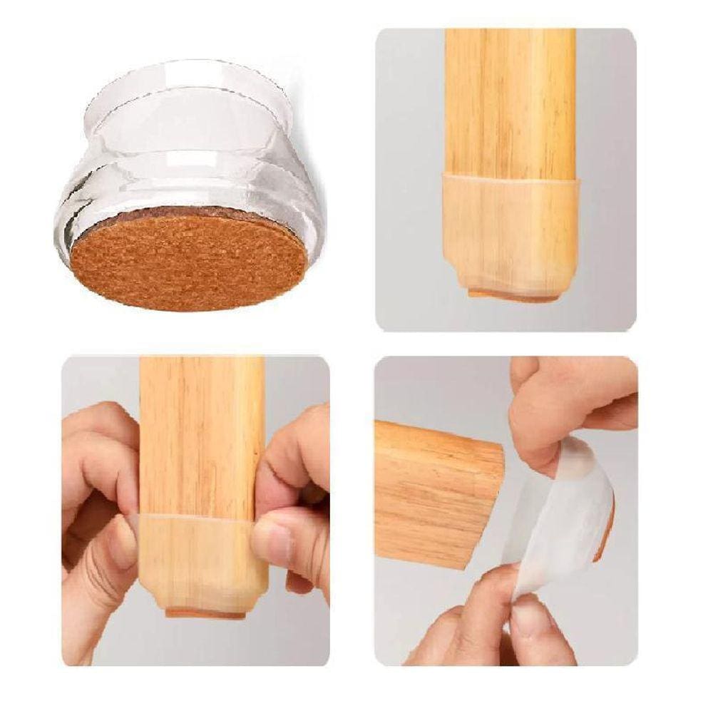 Kit 32 Proteção Mesa Pé Cadeira E Outros Transparent Feltro