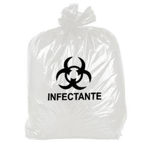 Saco Lixo Hospitalar Branco Leitoso 50 Litros C/100 Unidade