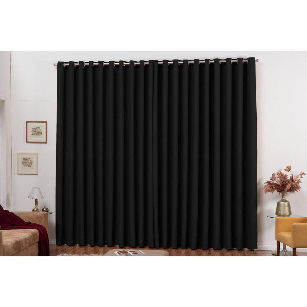 Cortina Blackout 4m x 2,5m Tecido com Ilhós - Cor Preta